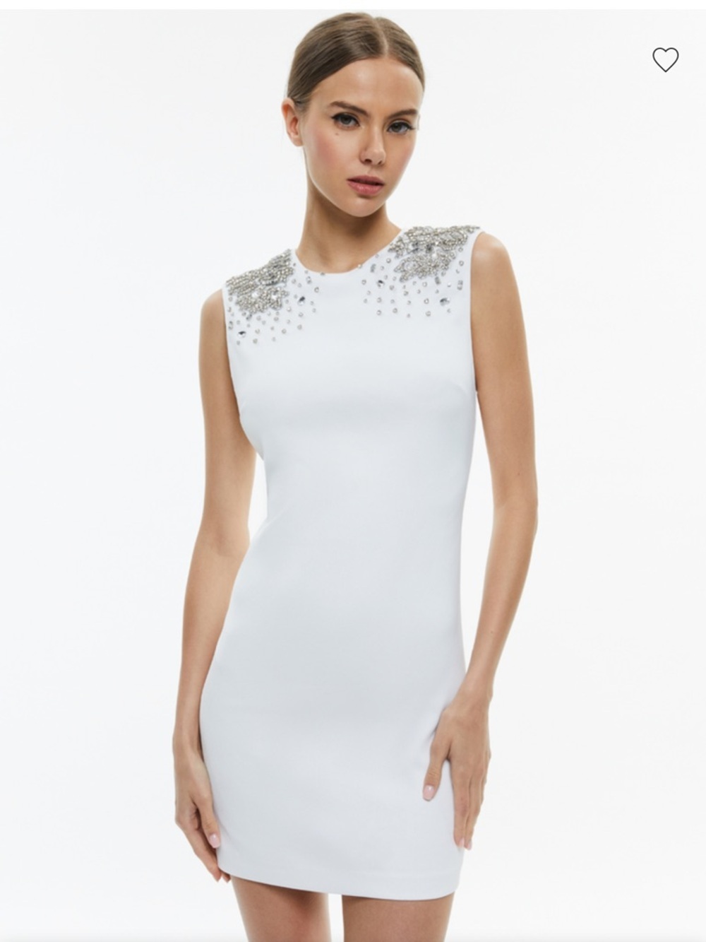 Alice + Olivia Almira Embellished Sleeveless Fitted Mini Dress